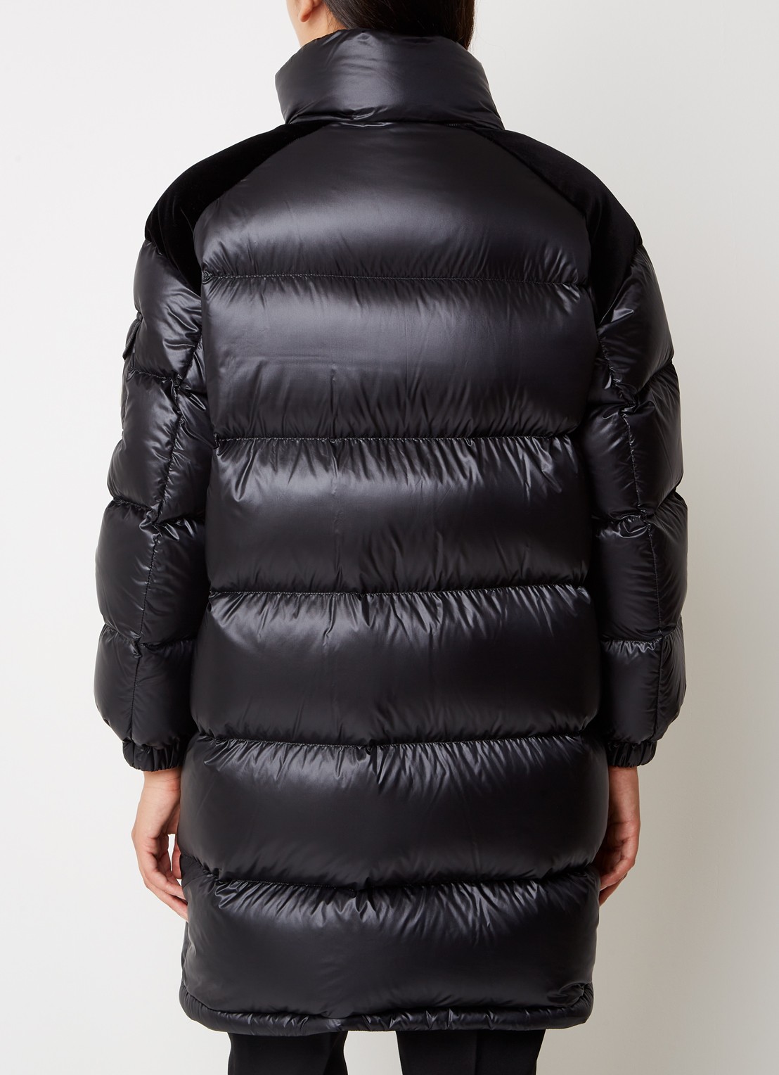 Moncler Puffer jas met donsvulling en details van fluweel - achterkant 5 zwart