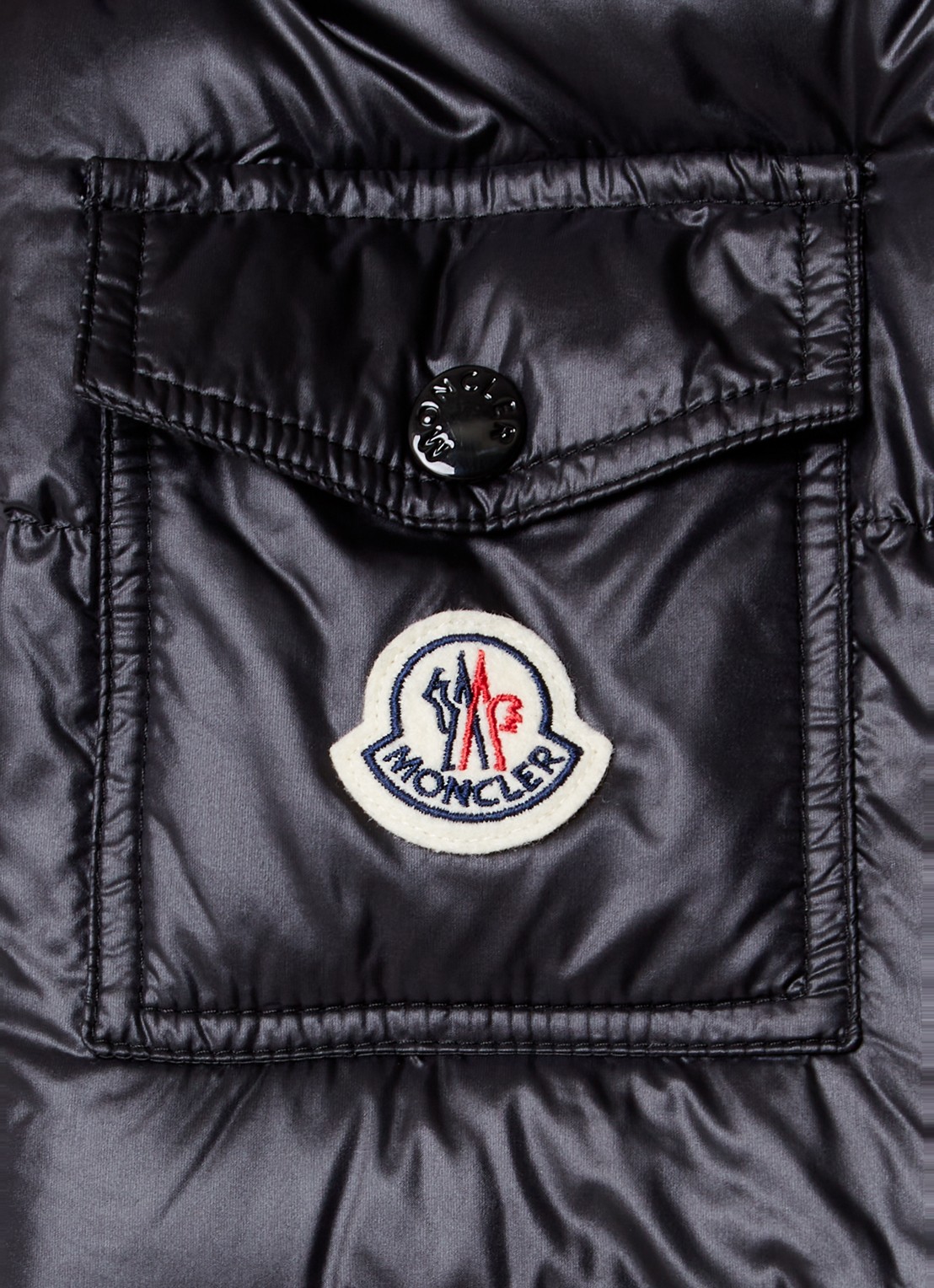 Moncler Puffer jas met donsvulling en details van fluweel - detail 4 zwart
