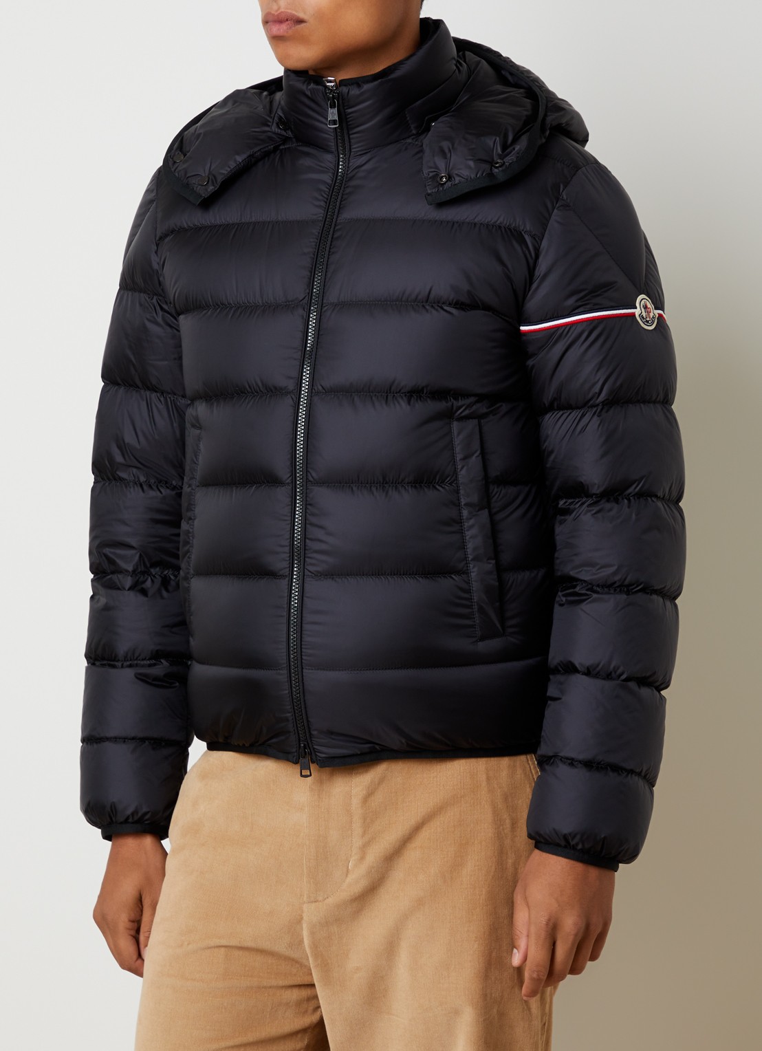 Moncler Ravenlock puffer jack met donsvulling en afneembare capuchon - detail 4 zwart