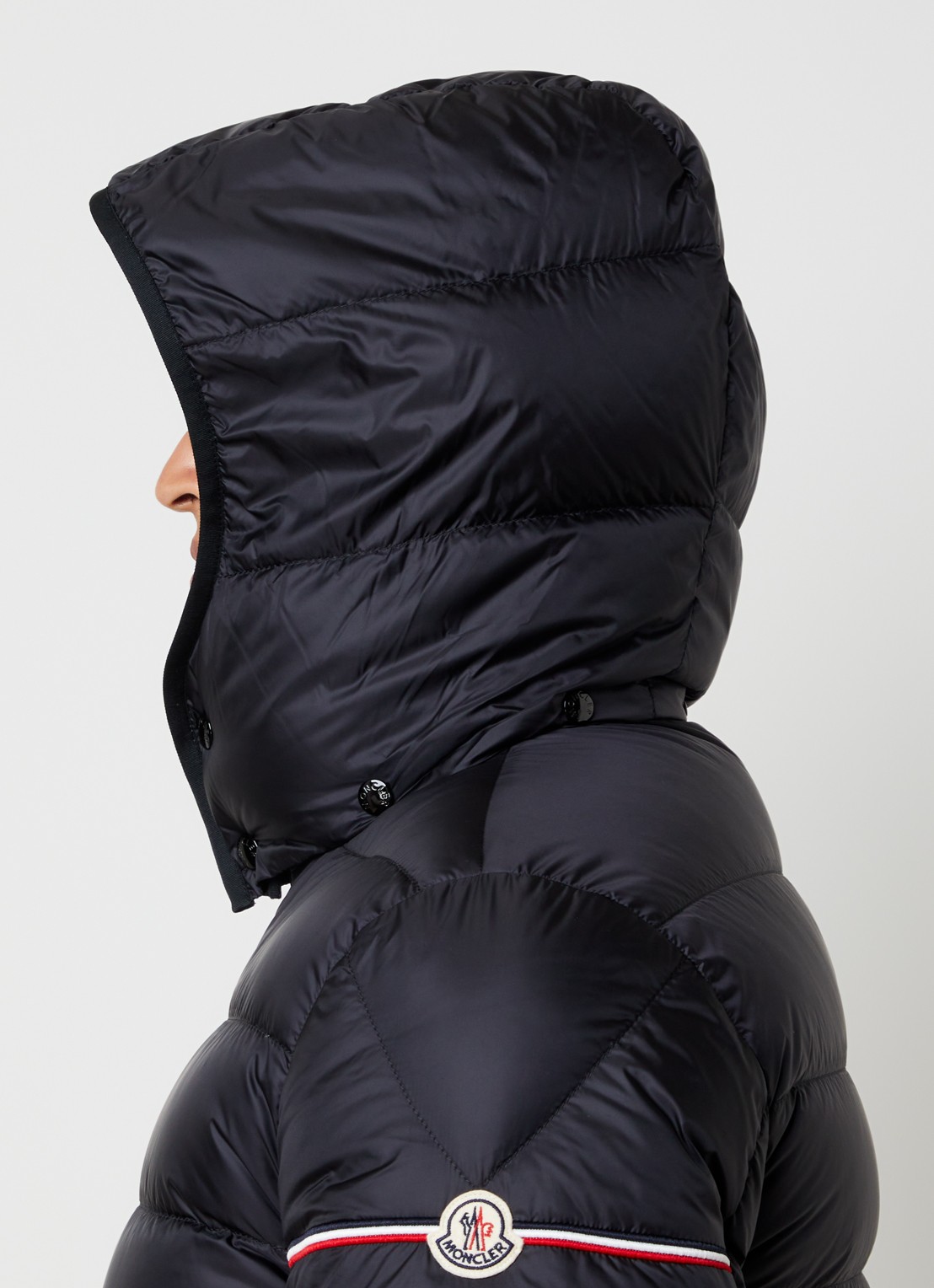 Moncler Ravenlock puffer jack met donsvulling en afneembare capuchon - detail 6 zwart