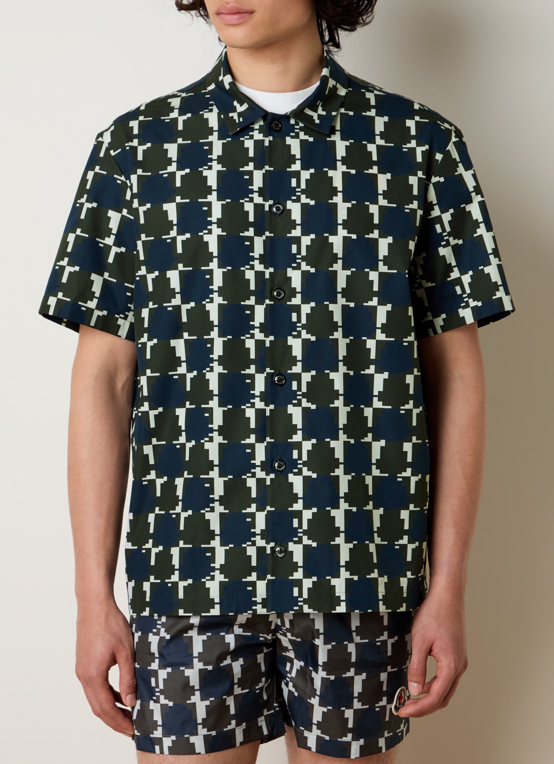 Moncler Regular fit overhemd met grafische print en logo - detail 3 legergroen