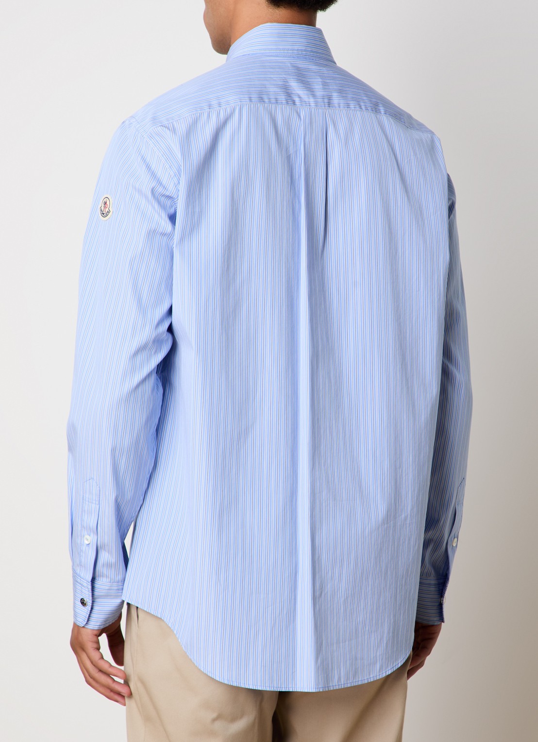 Moncler Regular fit overhemd met streepdessin  - achterkant 5 staalblauw