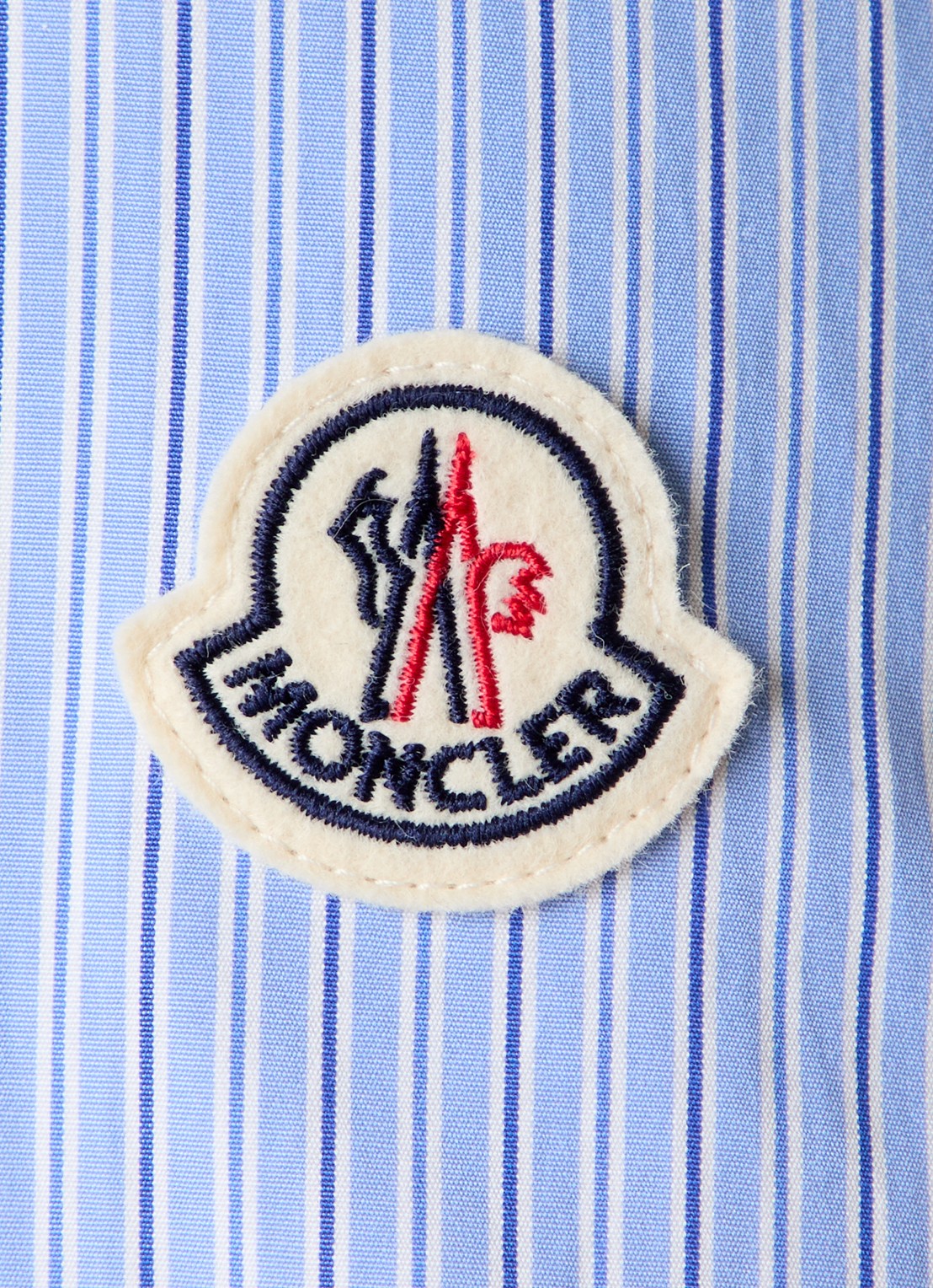 Moncler Regular fit overhemd met streepdessin  - detail 2 staalblauw