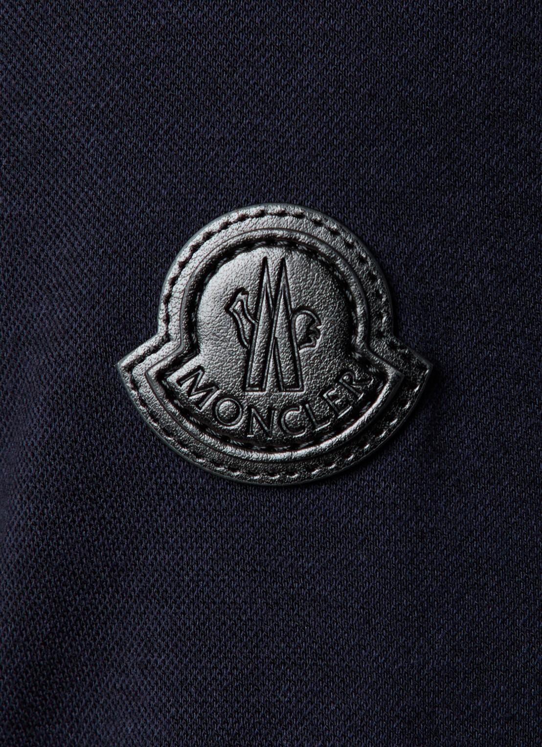 Moncler Regular fit polo  met logo - detail 5 donkerblauw
