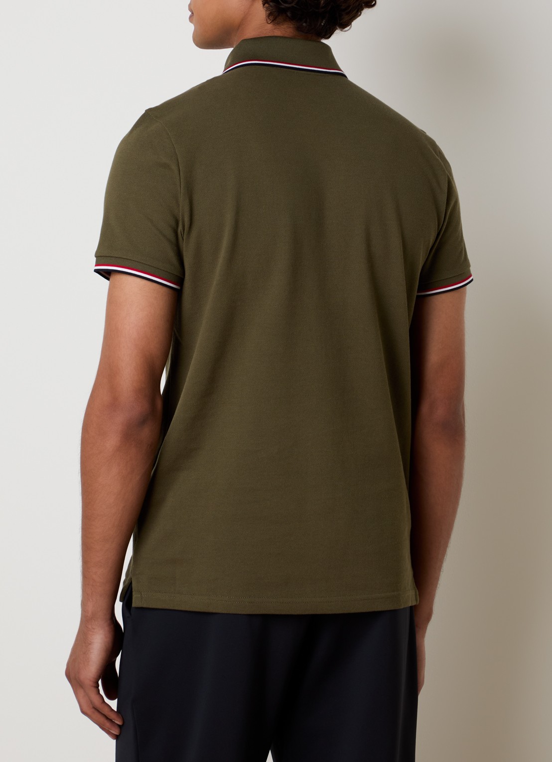 Moncler Regular fit polo met logo - achterkant 5 bronsgroen