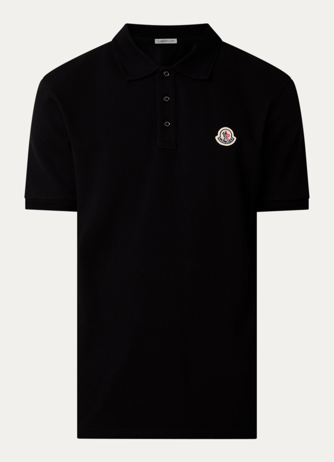 Moncler Regular fit polo met logo - voorkant 3 zwart