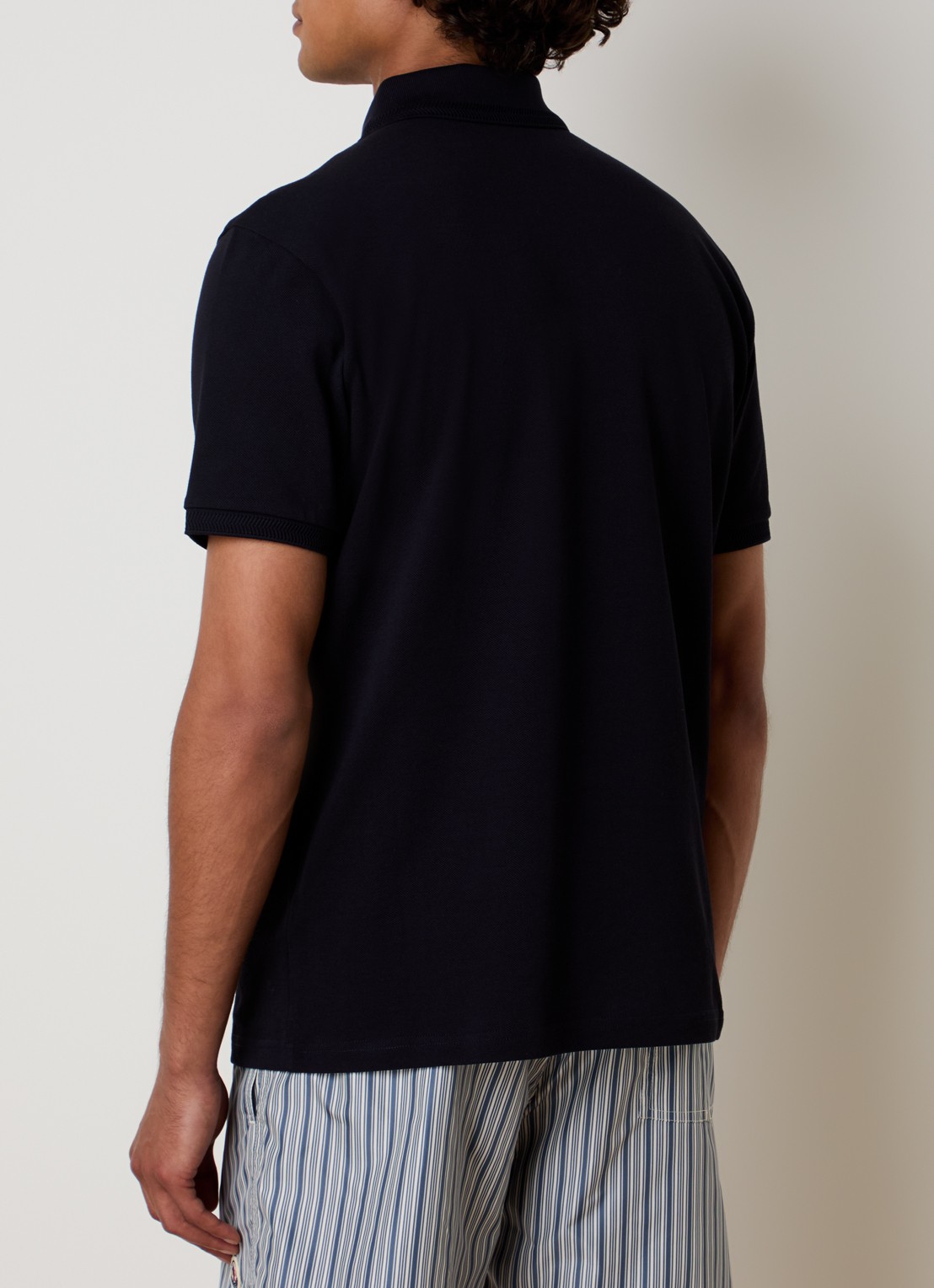 Moncler Regular fit polo met logo - achterkant donkerblauw