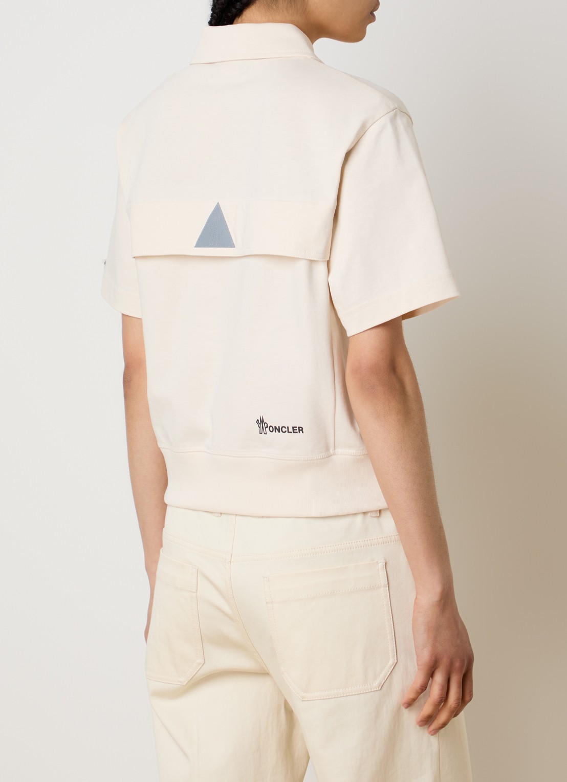 Moncler Regular fit polo met logo - achterkant 3 creme