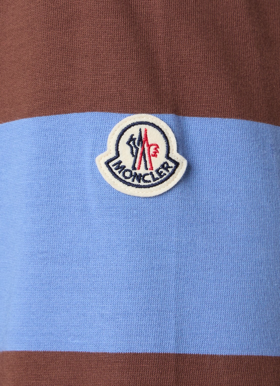 Moncler Regular fit polo met streepprint - detail 2 blauw