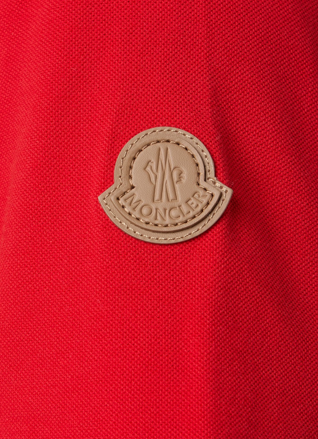 Moncler Regular fit polo van piqué katoen met borstzak - detail 2 rood
