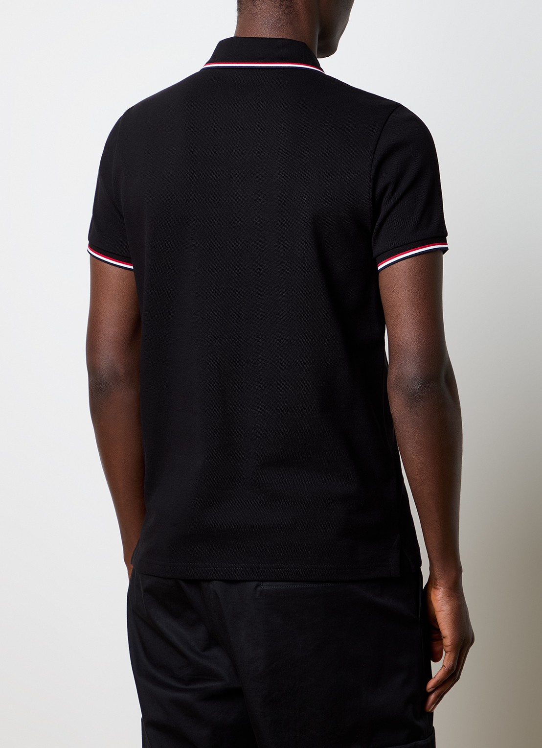 Moncler Regular fit polo van piqué katoen met logo - achterkant 3 zwart