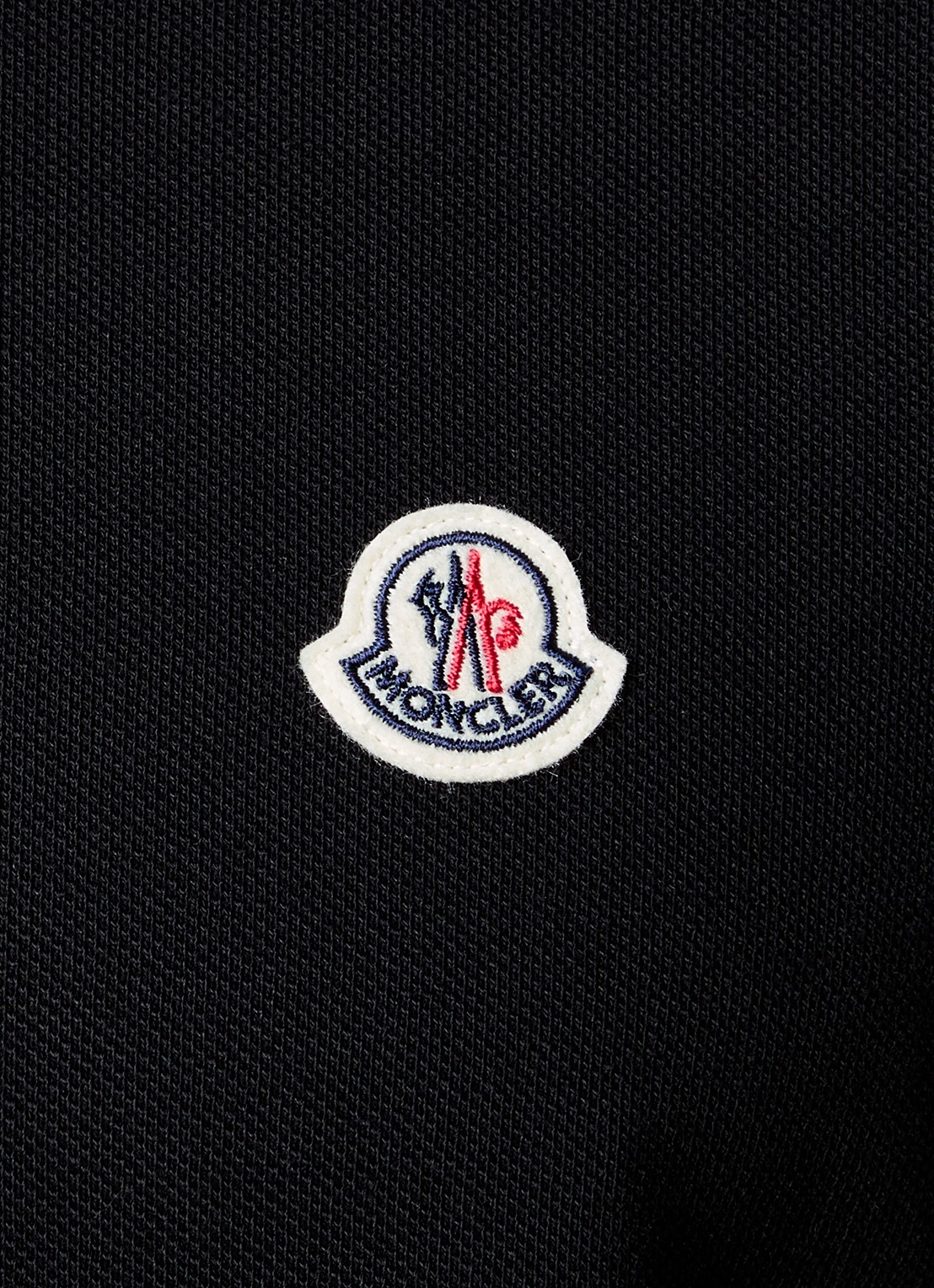 Moncler Regular fit polo van piqué katoen met logo - detail 5 zwart