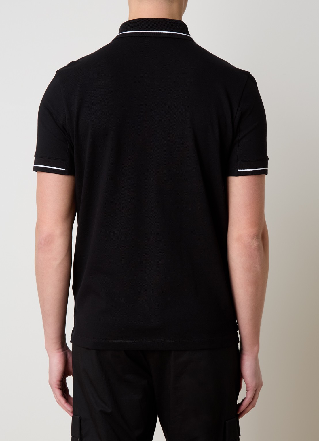 Moncler Regular fit polo van piqué katoen met logo - achterkant 5 zwart