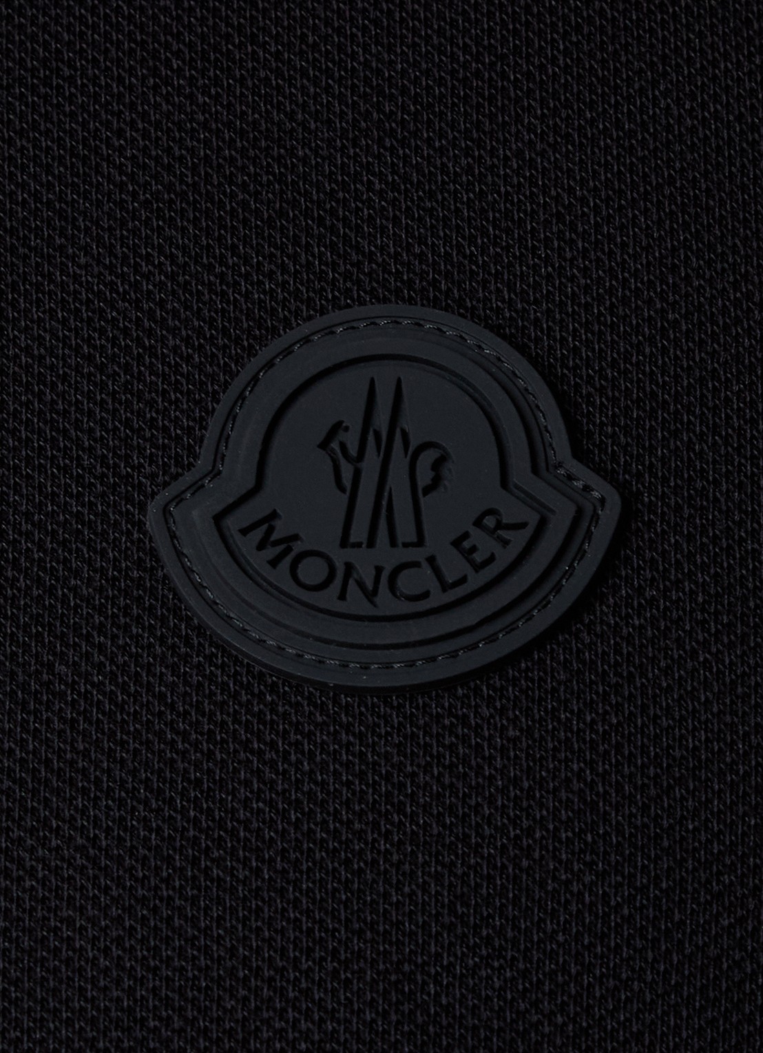 Moncler Regular fit polo van piqué katoen met logo - detail 4 zwart