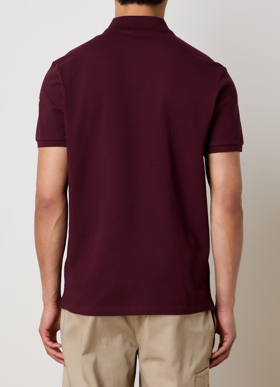 Moncler Regular fit polo van piqué katoen met logo - achterkant 5 bordeauxrood
