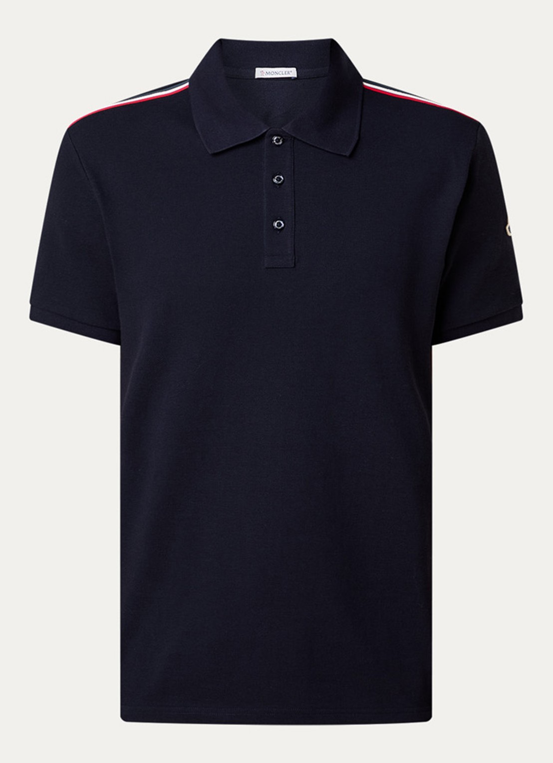 Moncler Regular fit polo van piqué katoen met logo - voorkant 4 blauw