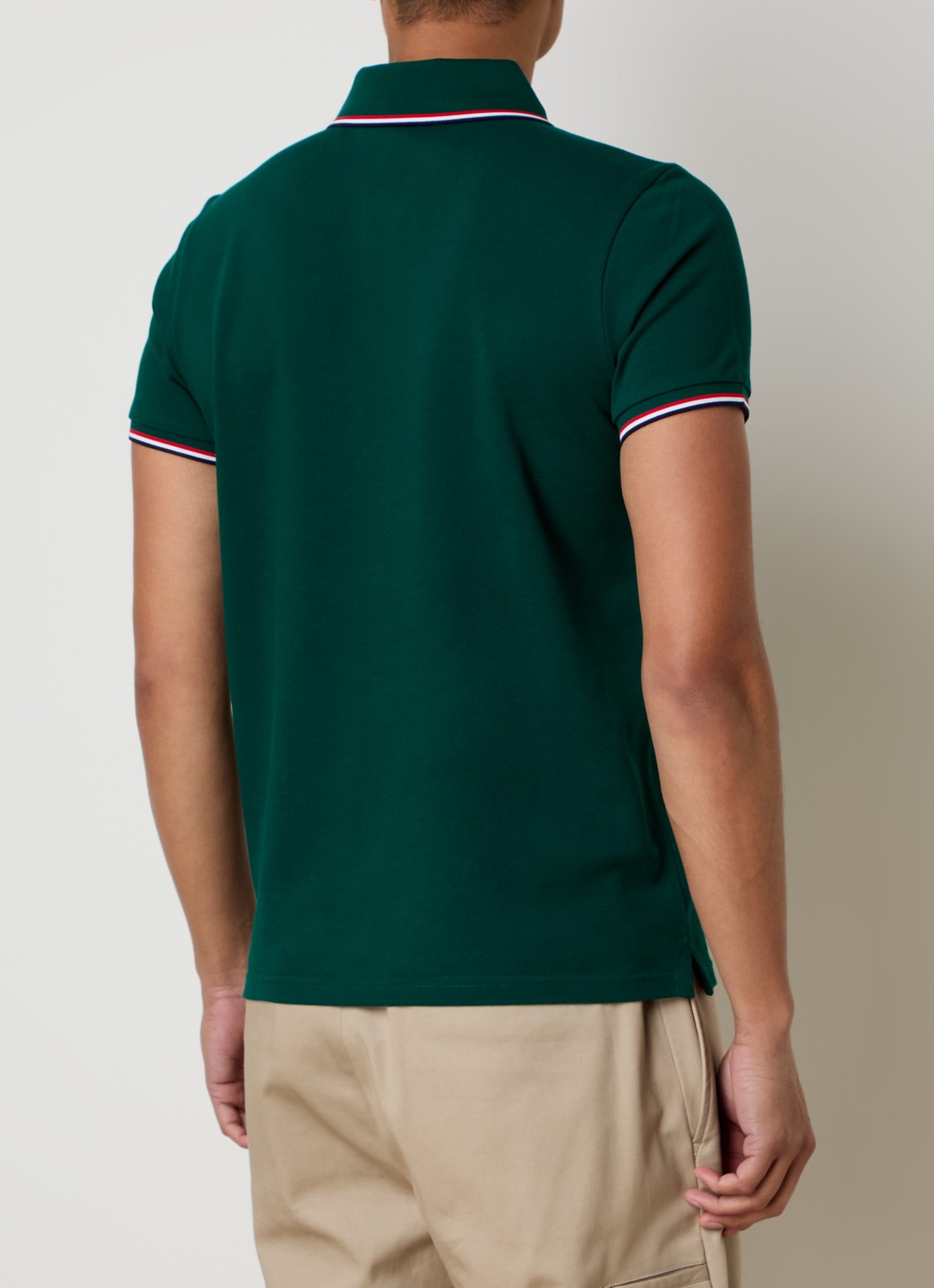 Moncler Regular fit polo van piqué katoen met logo - achterkant 5 groen
