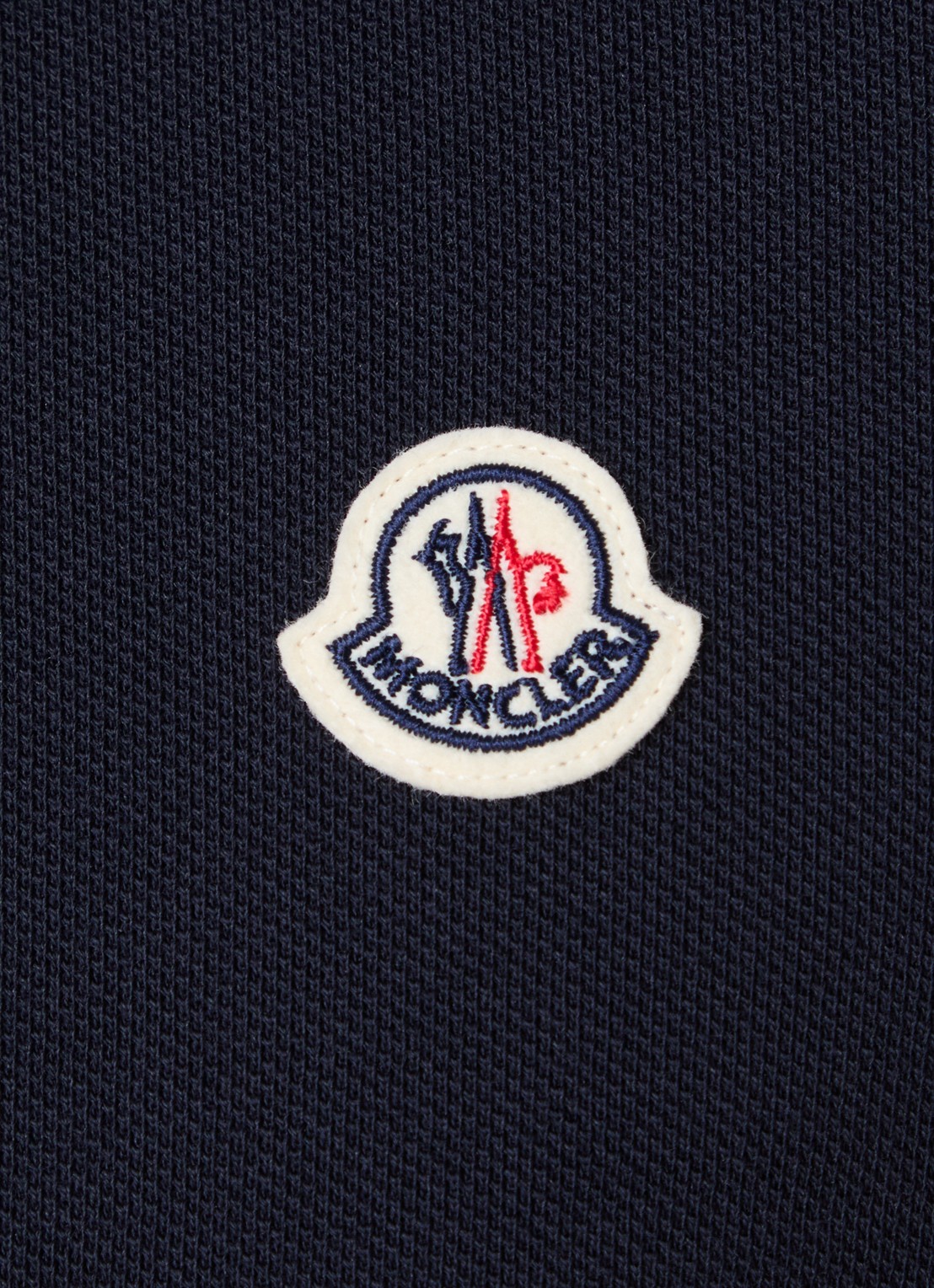 Moncler Regular fit polo van piqué katoen met logo - detail 2 donkerblauw