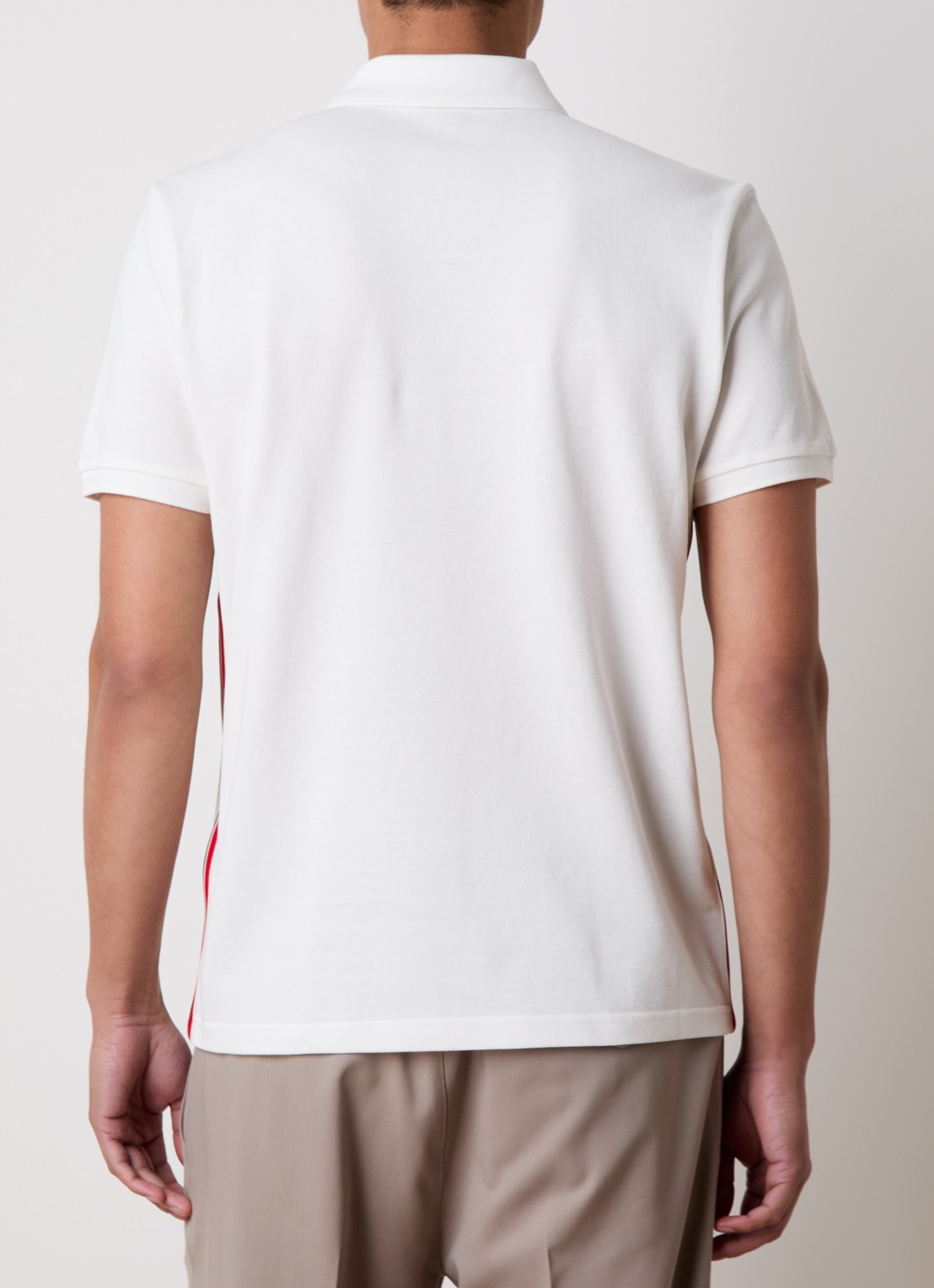 Moncler Regular fit polo van piqué katoen met logoborduring - achterkant 5 wit