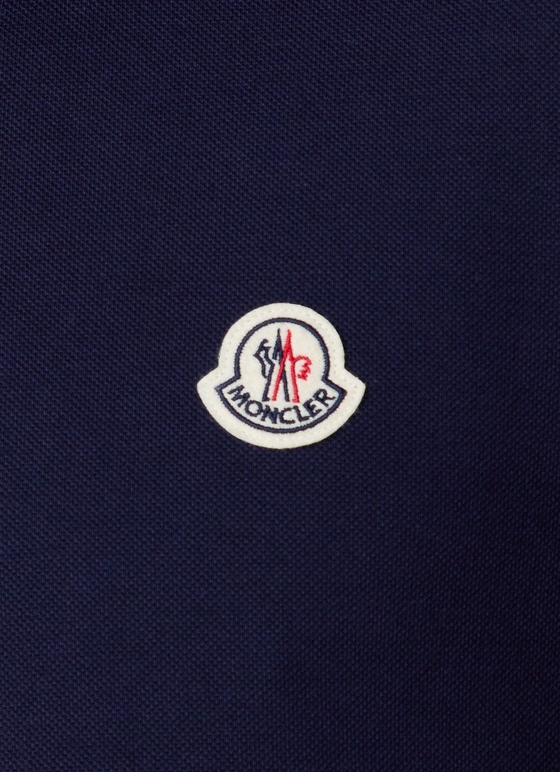 Moncler Regular fit polo van piqué katoen met logoborduring - detail 3 donkerblauw