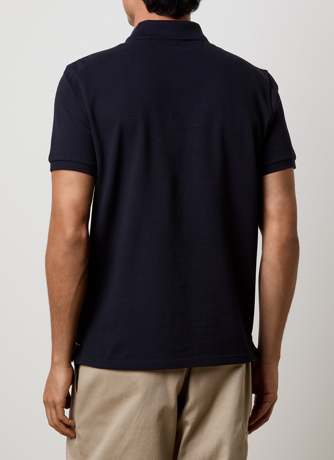 Moncler Regular fit polo van piqué katoen met logoborduring - achterkant blauw