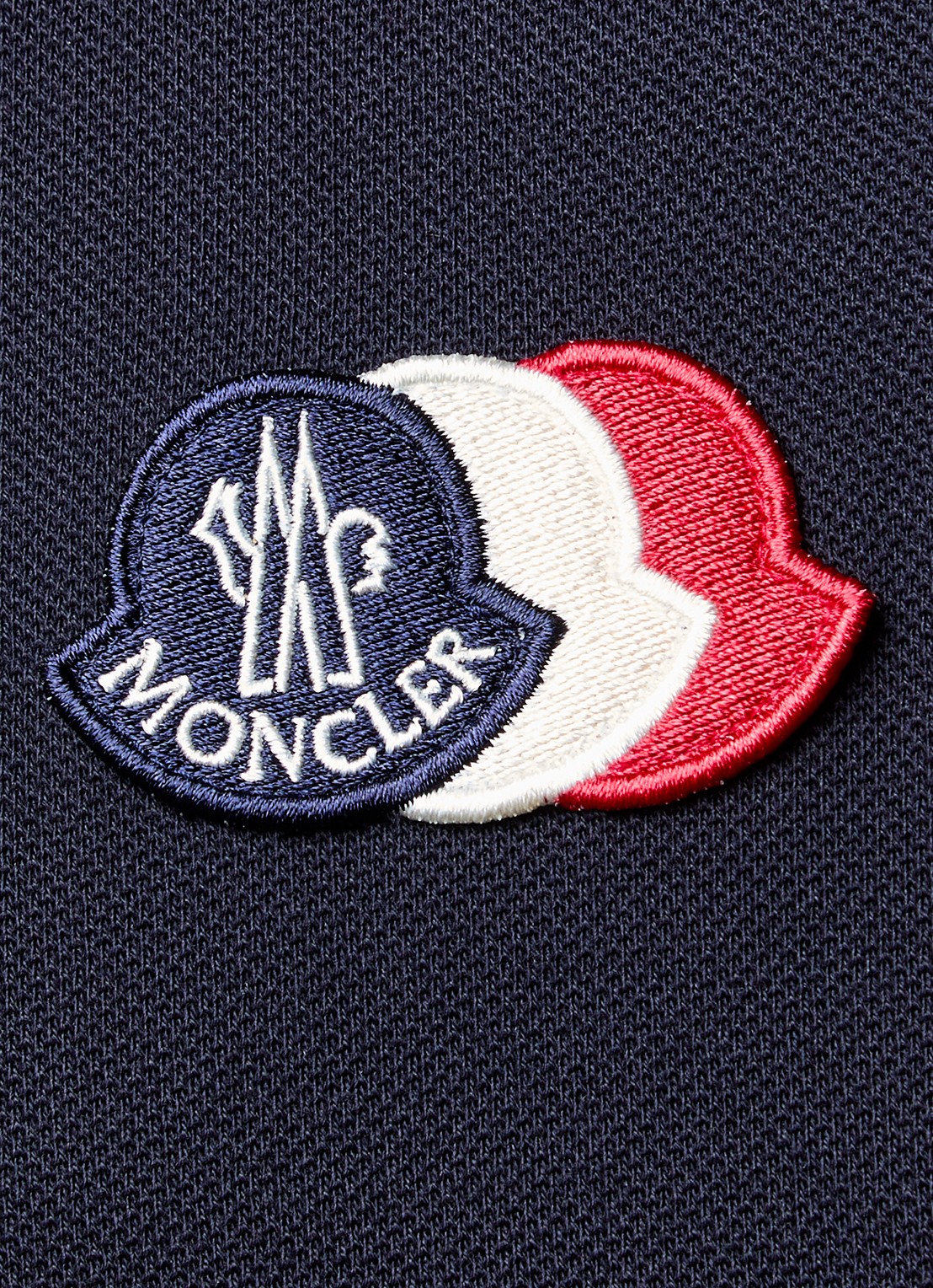 Moncler Regular fit polo van piqué katoen met logoborduring - detail 5 blauw