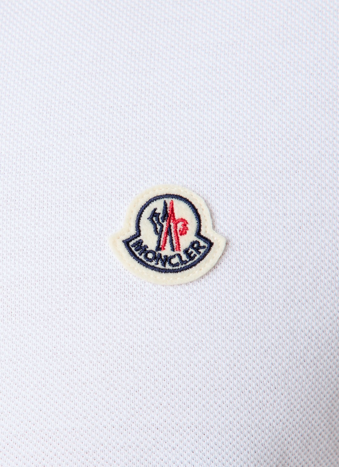 Moncler Regular fit polo van piqué katoen - detail 3 wit