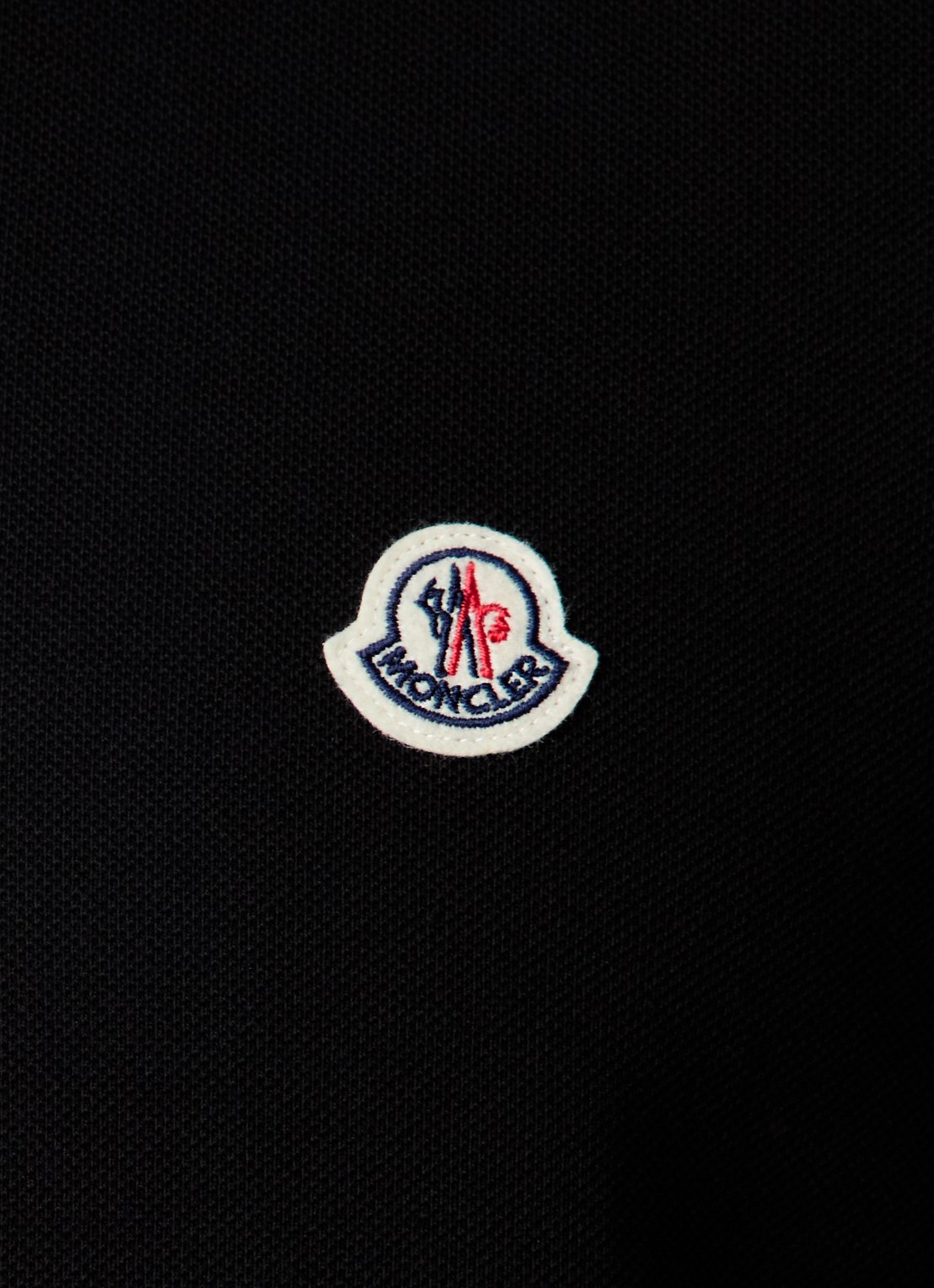 Moncler Regular fit polo van piqué katoen - detail 3 zwart