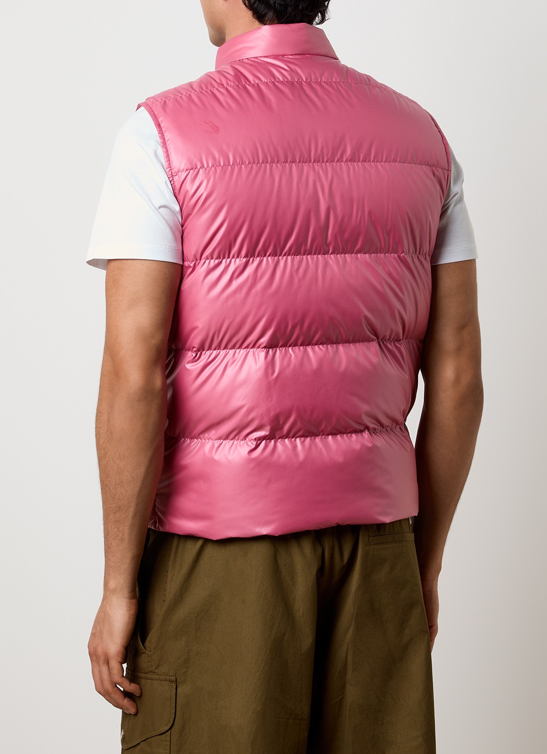 Moncler Restigo gewatteerde bodywarmer met donsvulling - achterkant donkerroze