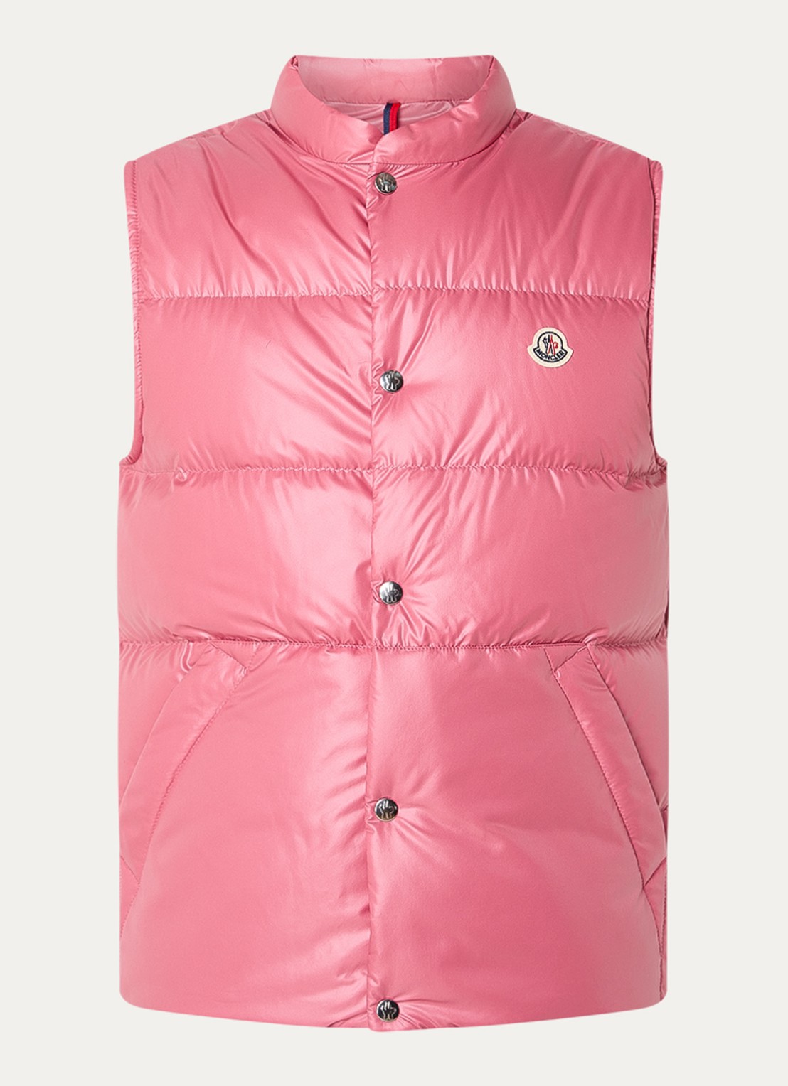 Moncler Restigo gewatteerde bodywarmer met donsvulling - voorkant 2 donkerroze