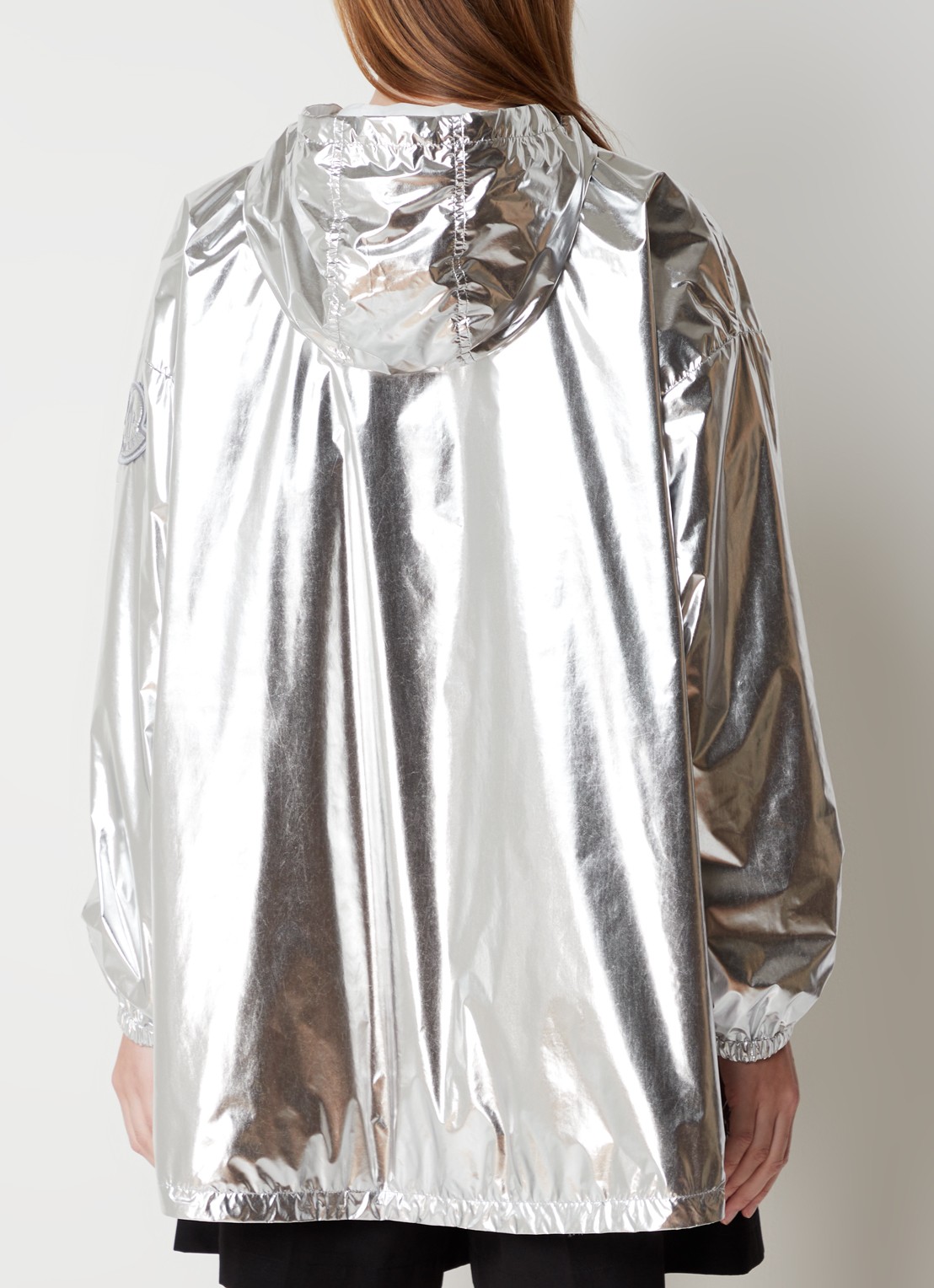 Moncler Reversible parka met capuchon en metallic finish - achterkant zilver