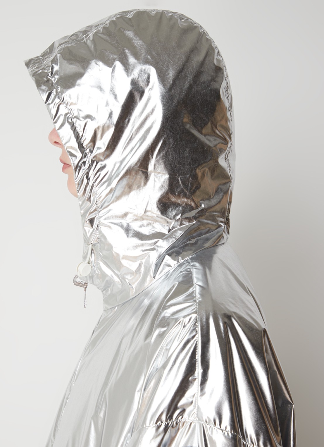 Moncler Reversible parka met capuchon en metallic finish - detail 6 zilver