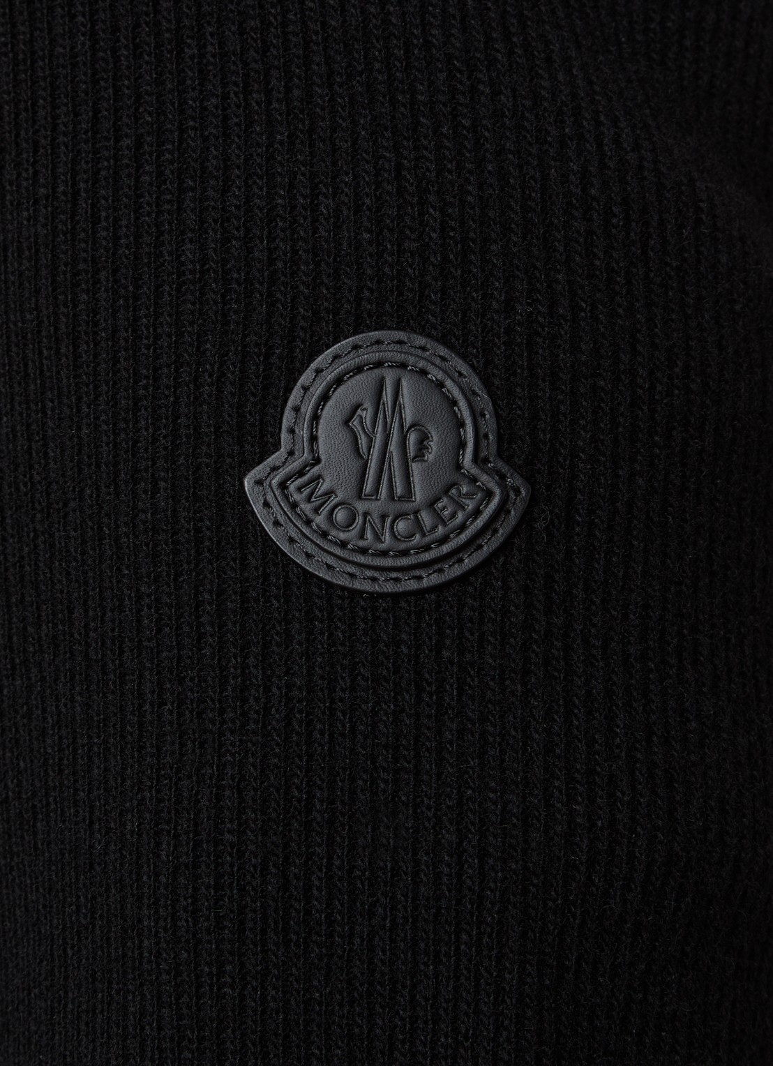 Moncler Ribgebreid vest in kajsmierblend met gewatteerd voorpand - detail 3 zwart