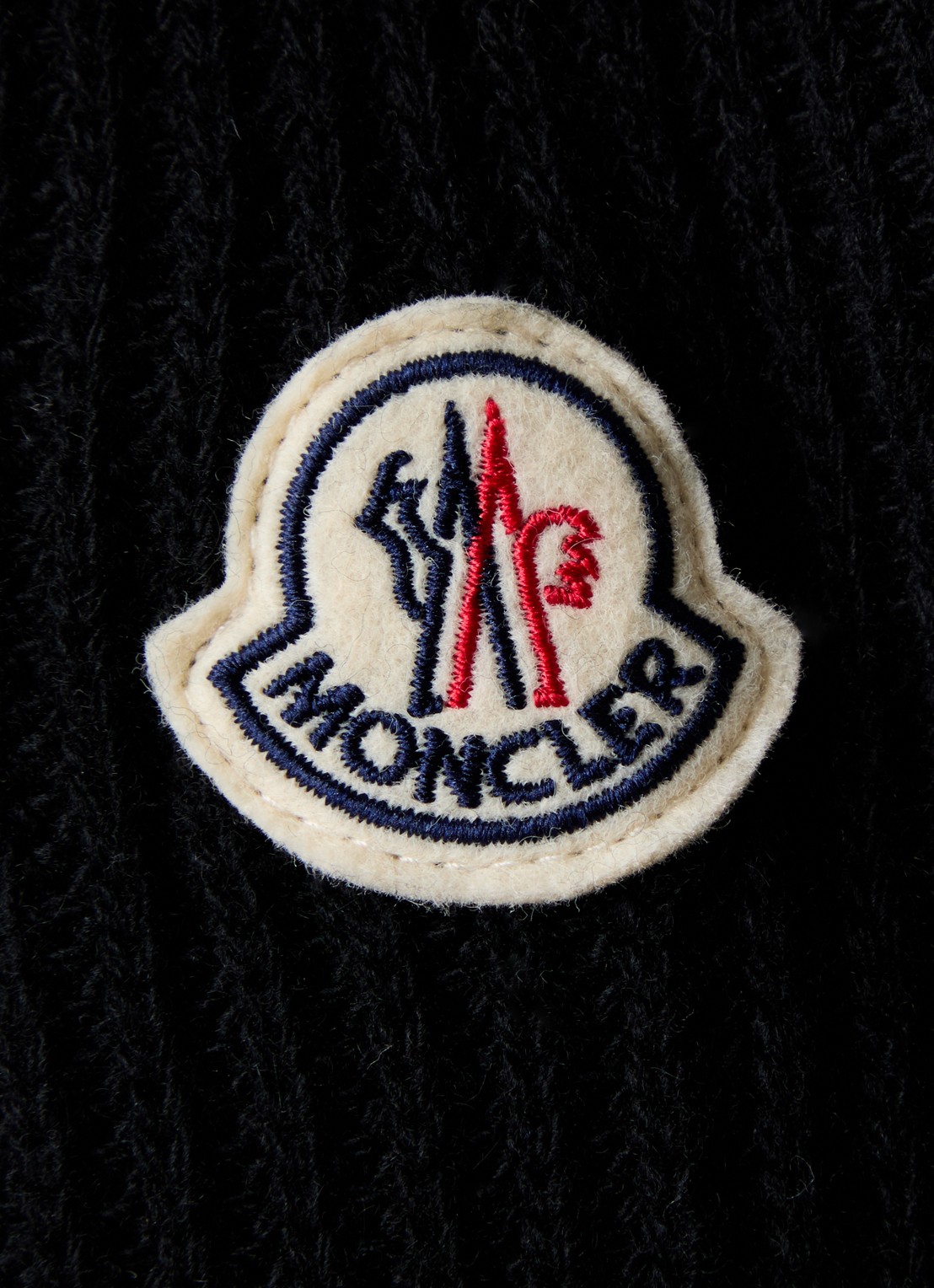Moncler Ribgebreid vest in kasjmierblend met gewatteerd voorpand - detail 4 zwart