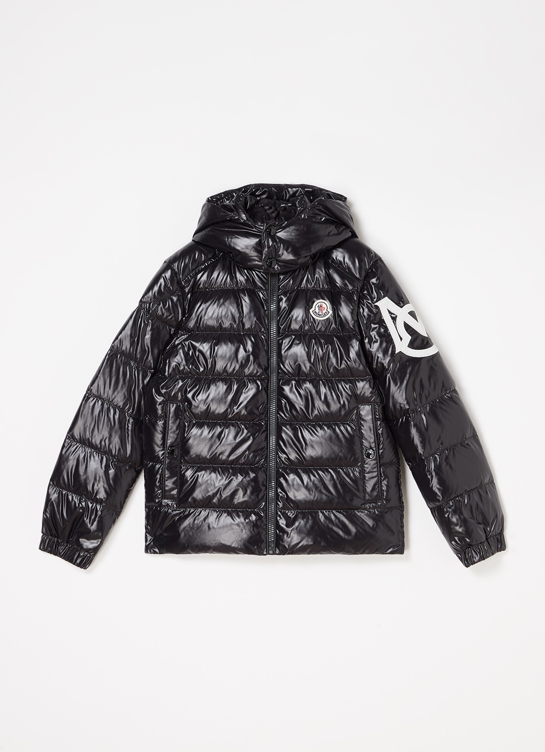 Moncler Saulx gewatteerd jack met donsvulling  - voorkant 2 zwart