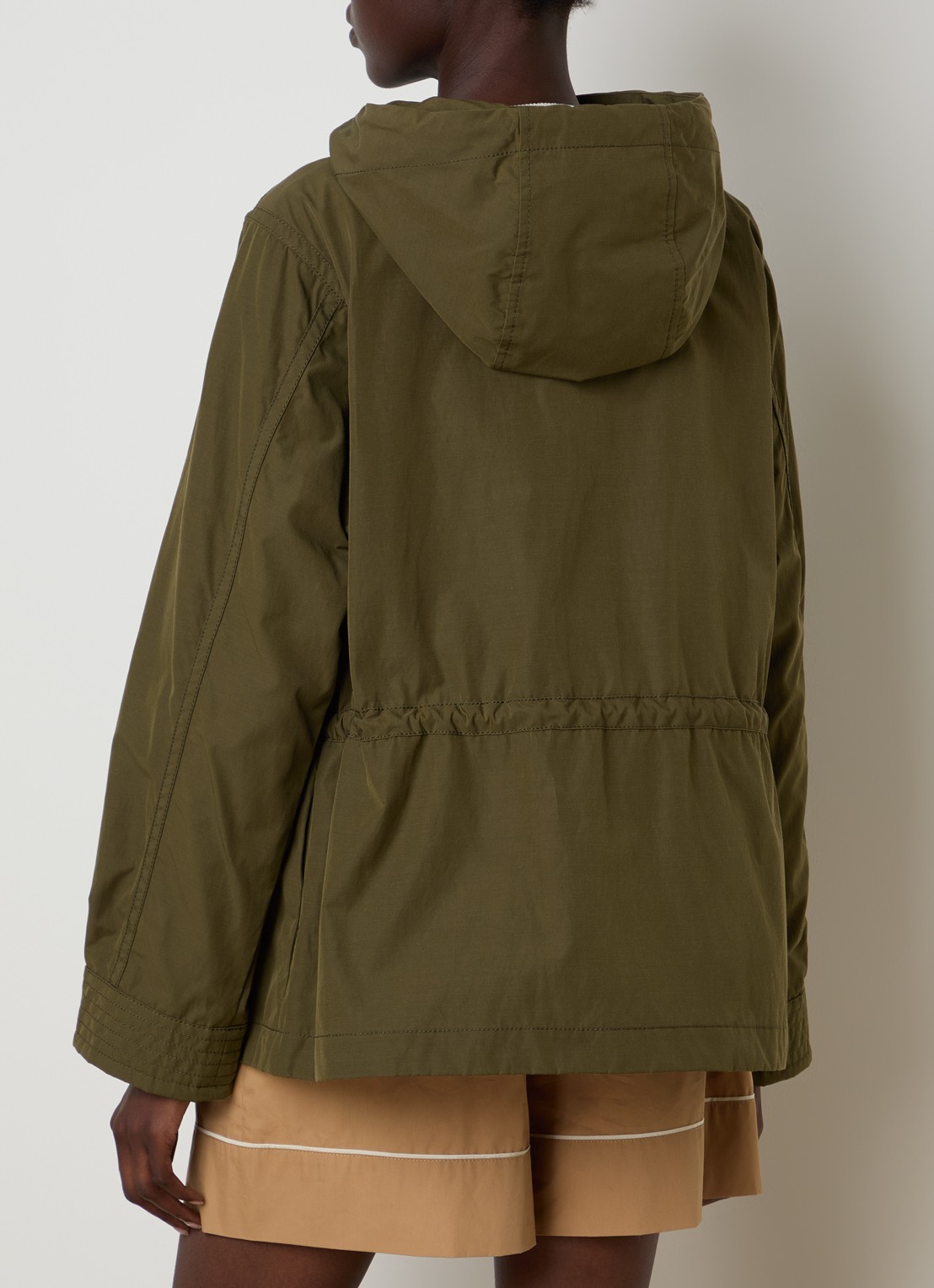 Moncler Serin softshell parka met steekzakken - achterkant mosgroen