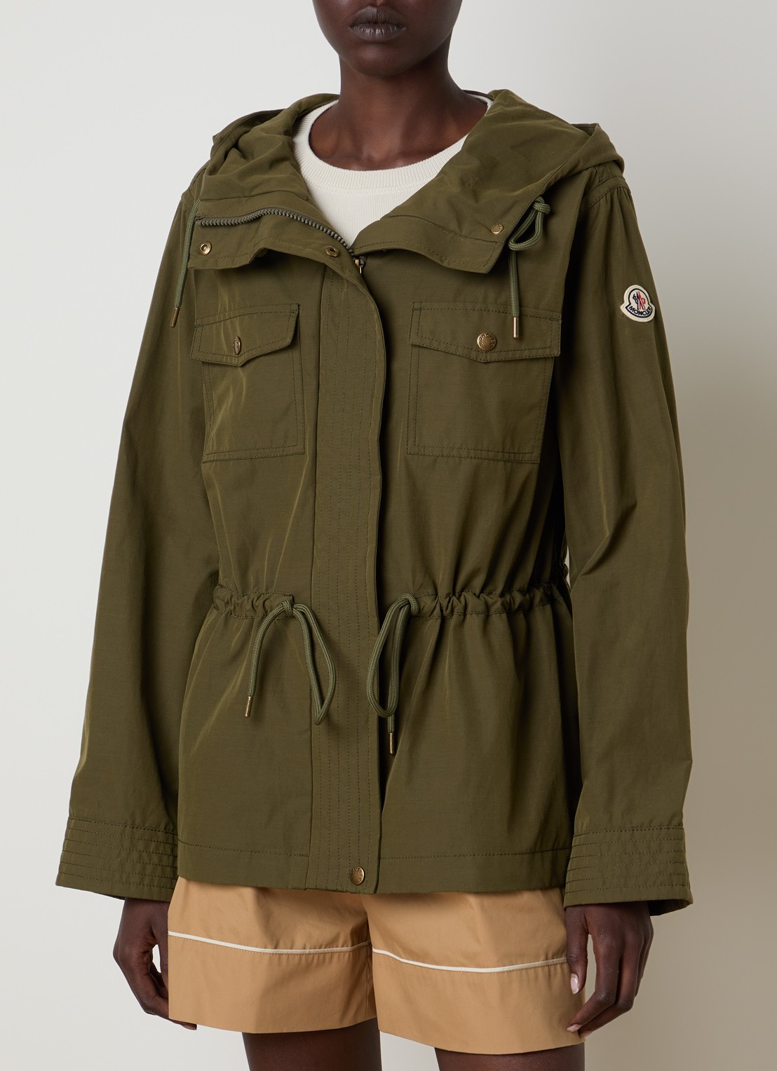 Moncler Serin softshell parka met steekzakken - detail 2 mosgroen