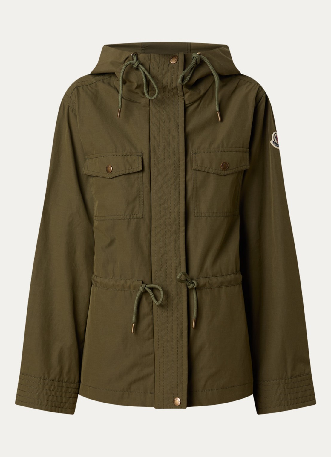 Moncler Serin softshell parka met steekzakken - voorkant 5 mosgroen