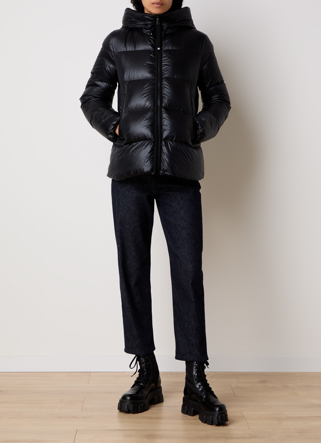 Moncler Serittes gewatteerd jack met donsvulling - voorkant 3 zwart