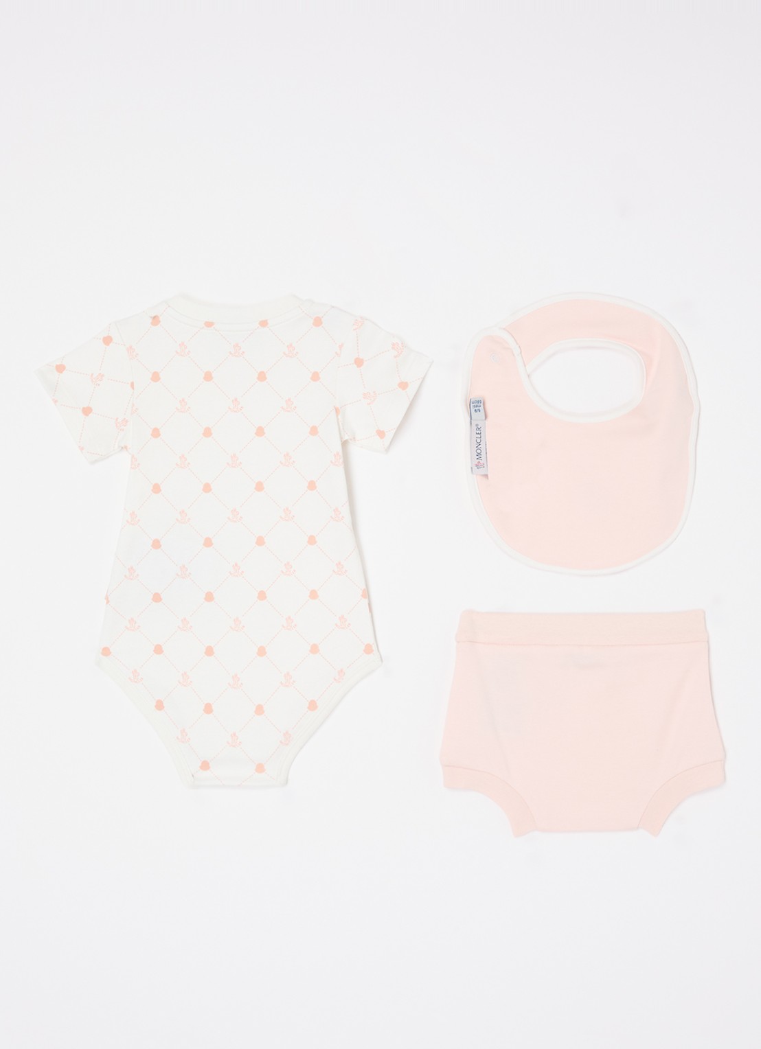 Moncler Set van romper met bloomer en slab 3-delig - voorkant 2 roze