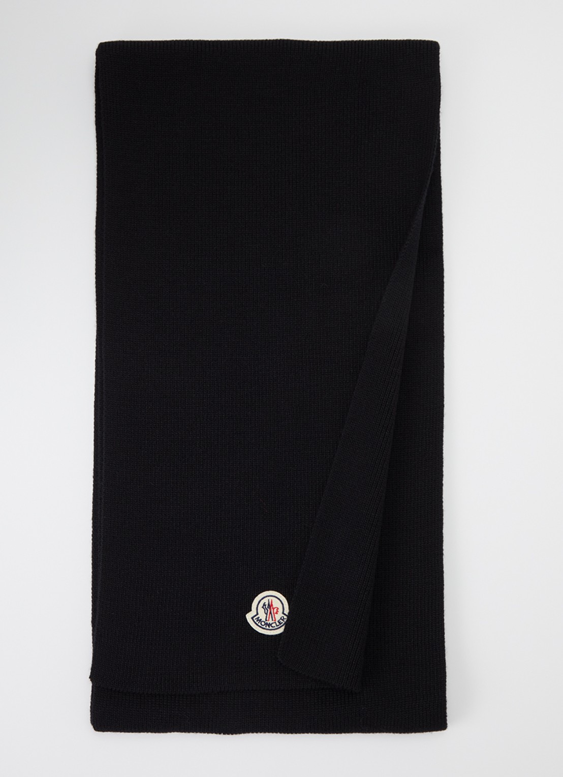 Moncler Sjaal van scheerwol 210 x 28 cm - voorkant zwart