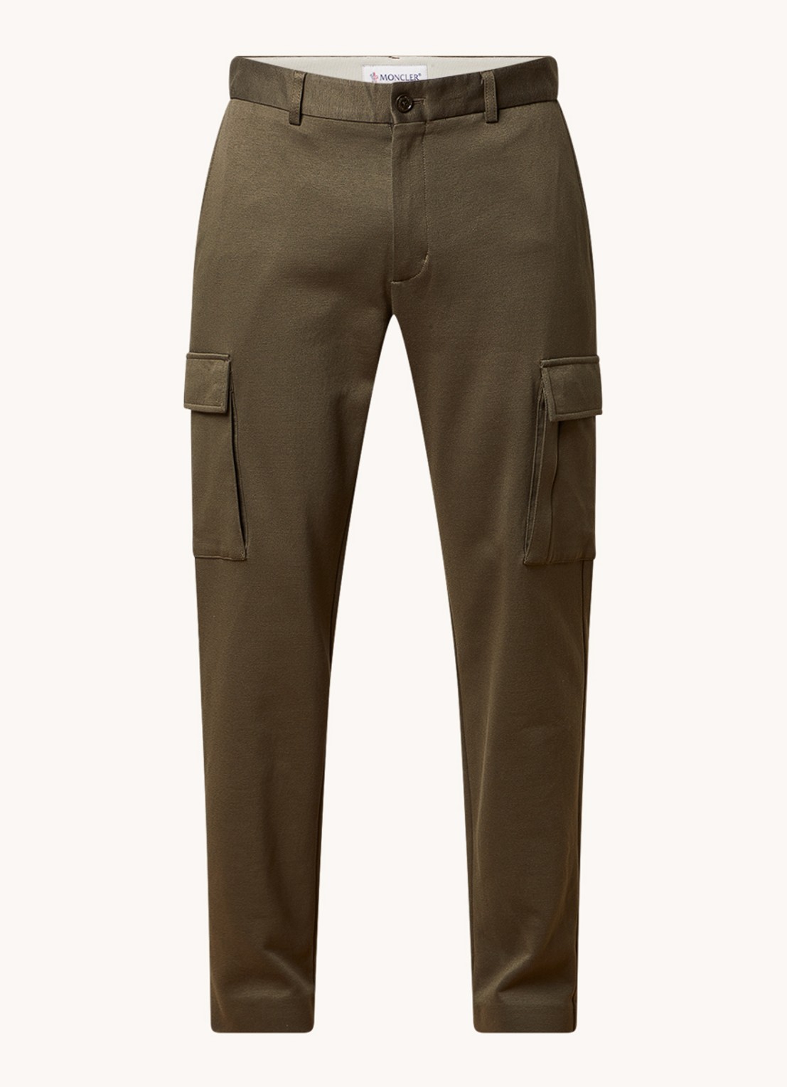 Moncler Slim fit cargobroek met klepzakken - voorkant bronsgroen