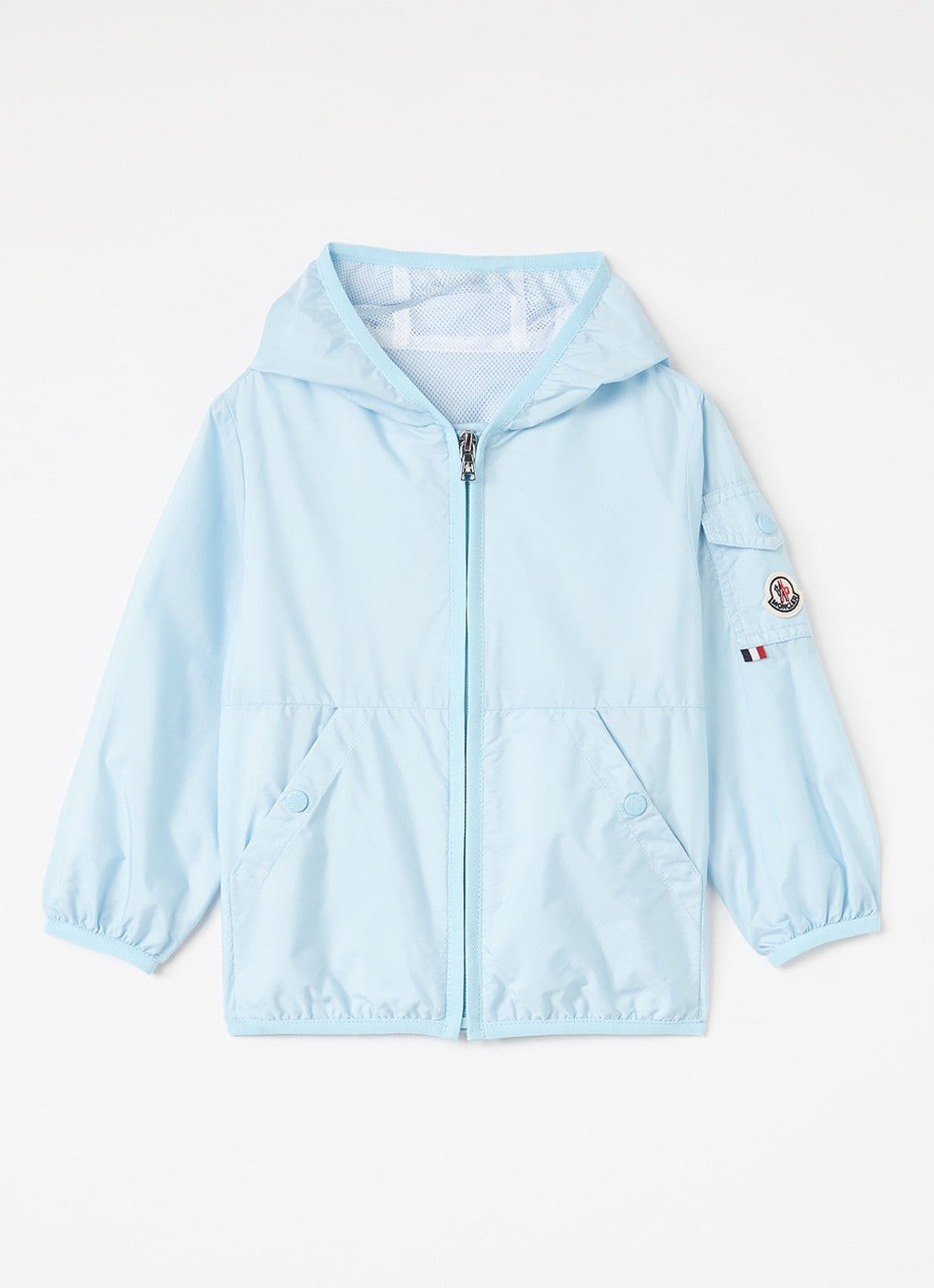 Moncler Songu windjack met logo - voorkant lichtblauw