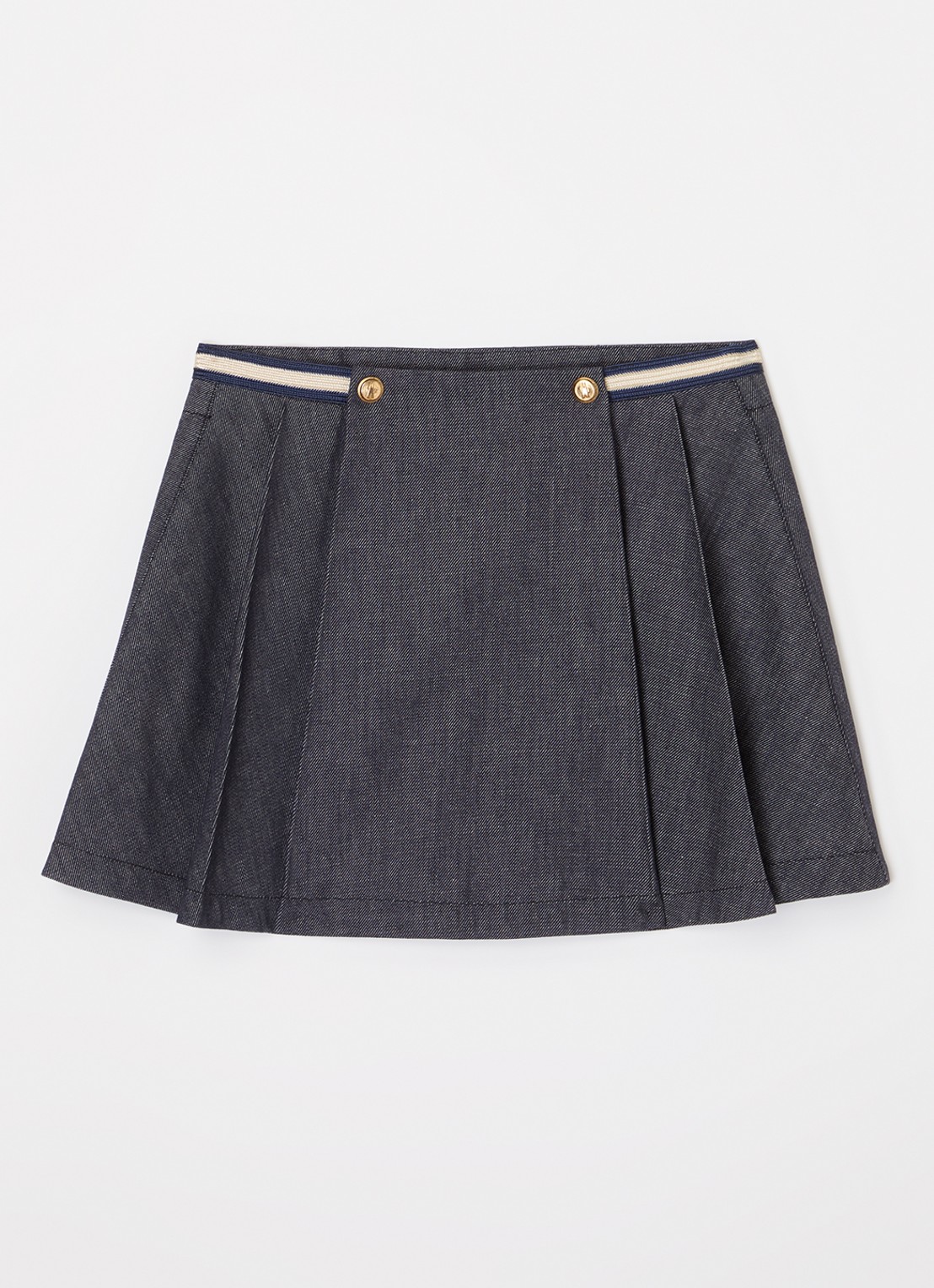 Moncler Spijkerrok met sierknopen - voorkant indigo