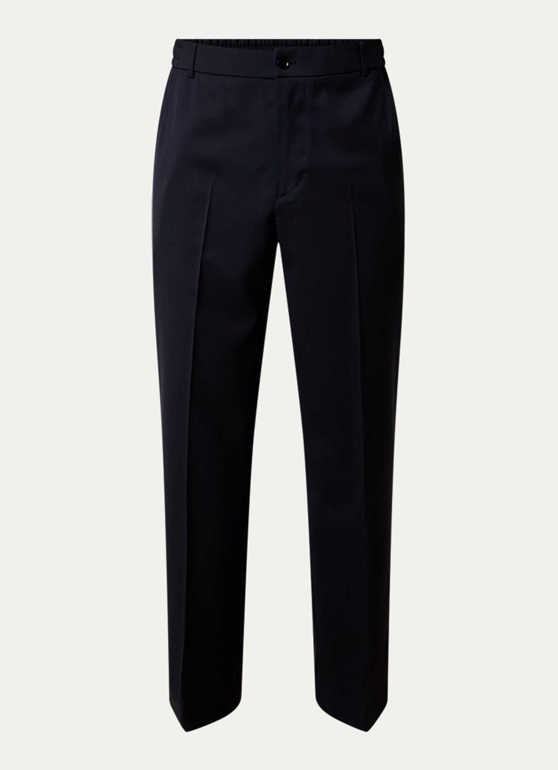 Moncler Sportivo straight fit pantalon in scheerwolblend met steekzakken - voorkant 2 donkerblauw