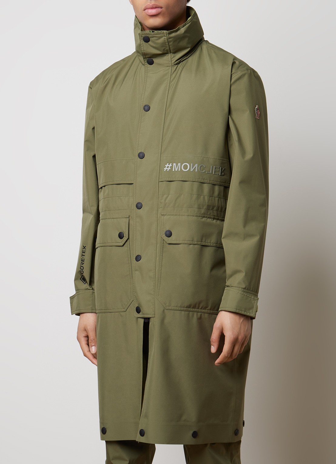 Moncler Steig parka met opbergbare kraag en trekkoord - detail 3 legergroen
