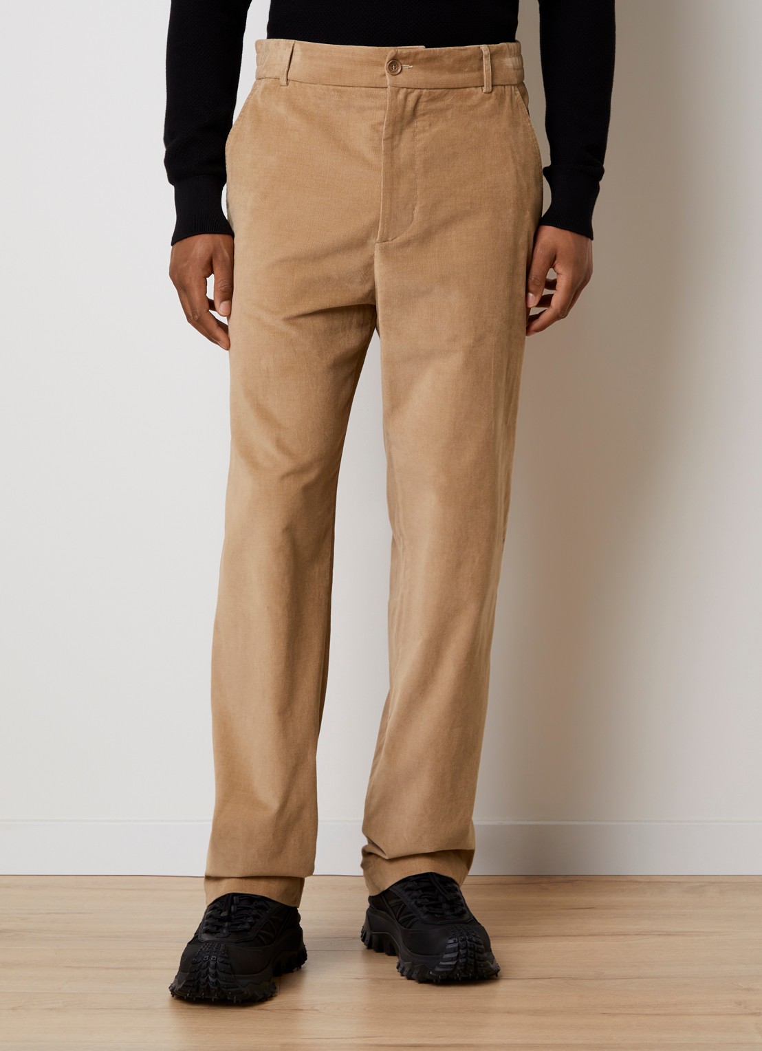 Moncler Straight fit broek van corduroy met steekzakken - detail 4 zand
