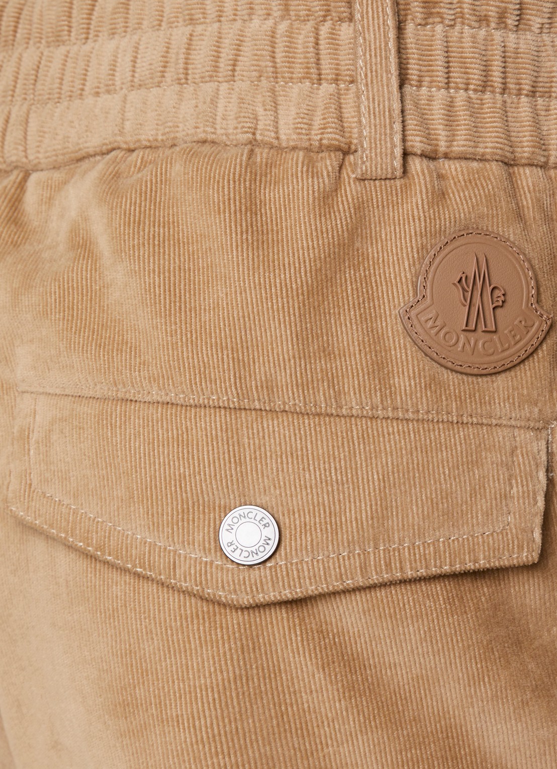 Moncler Straight fit broek van corduroy met steekzakken - detail 6 zand