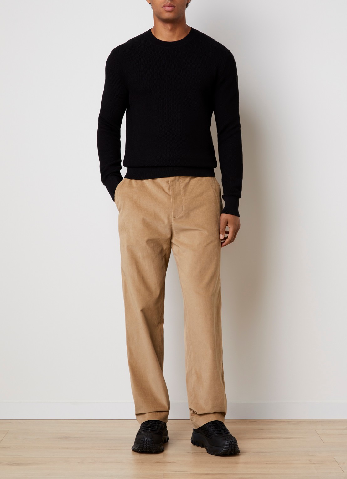 Moncler Straight fit broek van corduroy met steekzakken - voorkant 2 zand