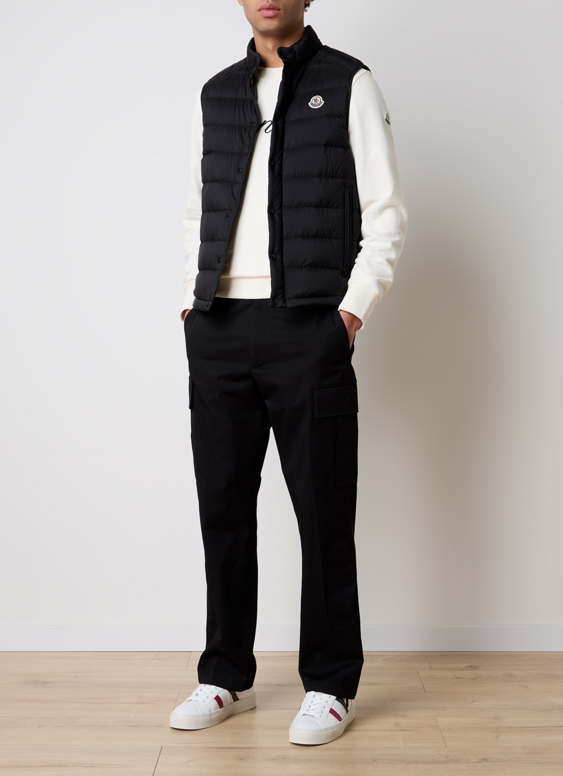 Moncler Straight fit cargobroek met steekzakken - voorkant 5 zwart